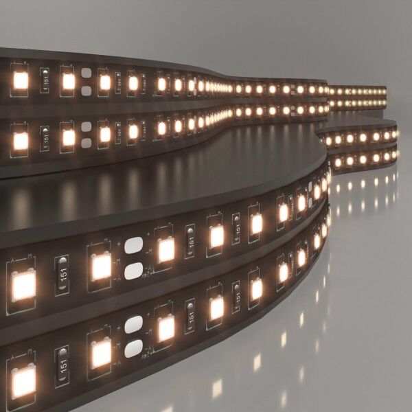 Светодиодная лента 120 Led 9,6&nbsp;Вт IP20, 3300K тёплый белый, 5 м 2835 24V 120Led 9,6W IP20 Black