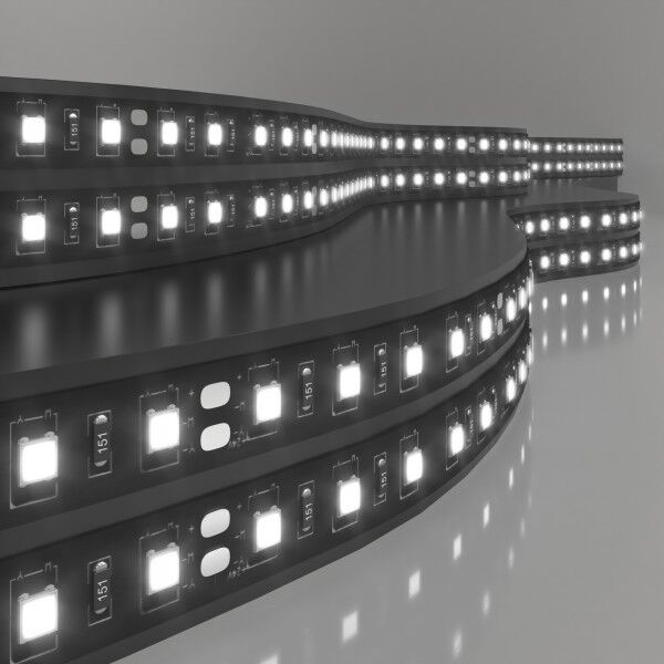 Светодиодная лента 120 Led 9,6&nbsp;Вт IP20, 6500K холодный белый, 5 м 2835 24V 120Led 9,6W IP20 Black
