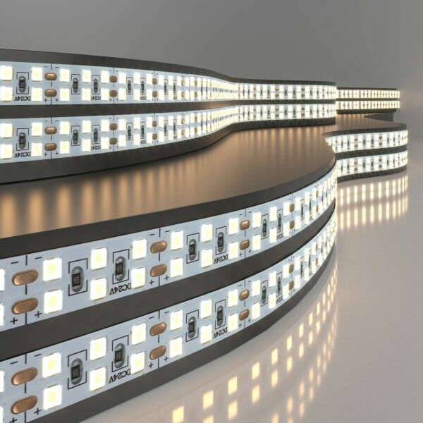 Лента светодиодная 240 LED 18&nbsp;Вт IP20 двухрядная 3300К теплый белый 2835 24V 240Led 18W IP20