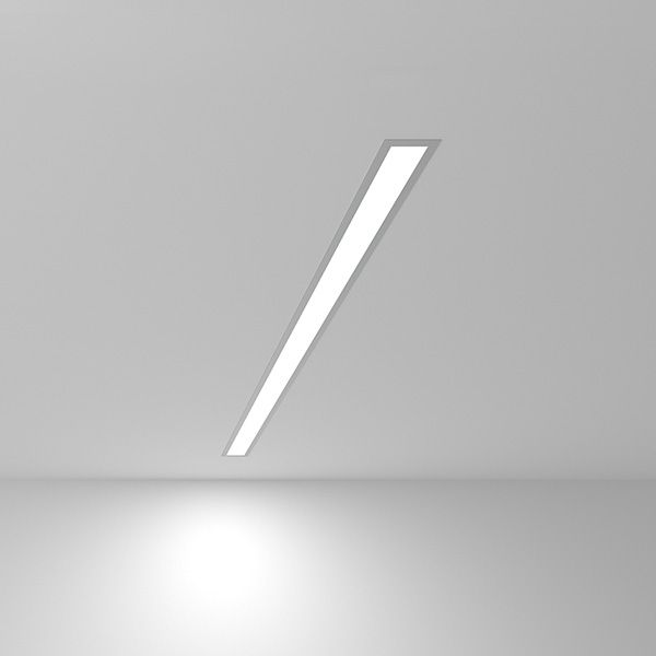 Линейный светодиодный встраиваемый светильник 103см 20Вт 6500К серебряный