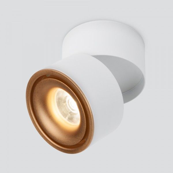 Накладной потолочный светодиодный светильник DLR031 15W 4200K 3100 белый матовый/золото