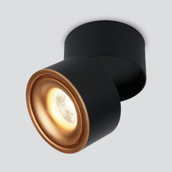Накладной потолочный светодиодный светильник DLR031 15W 4200K 3100 черный матовый/золото