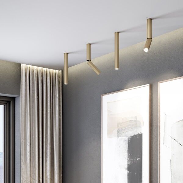 Накладной поворотный светодиодный светильник с антибликовой решеткой Pika 25029/LED 6W 4200K латунь