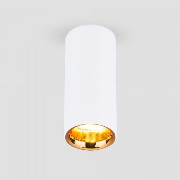 Накладной светодиодный светильник DLR030 12W 4200K белый матовый/золото. Превью 1
