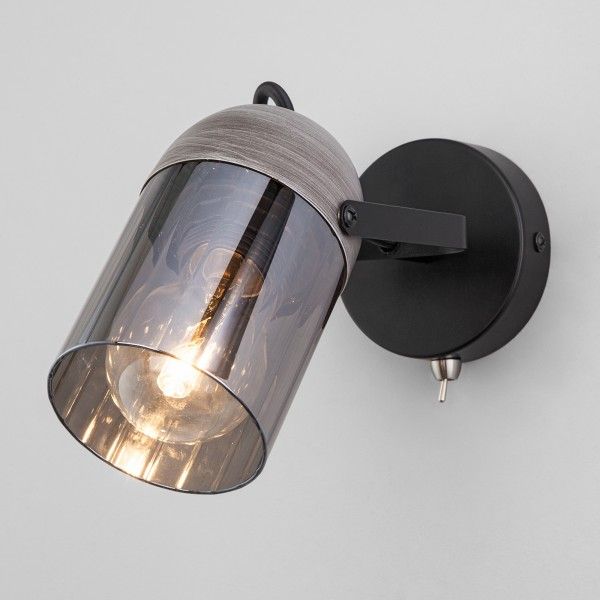 Настенный светильник с поворотным плафоном 20122/1 черный/тертый серый