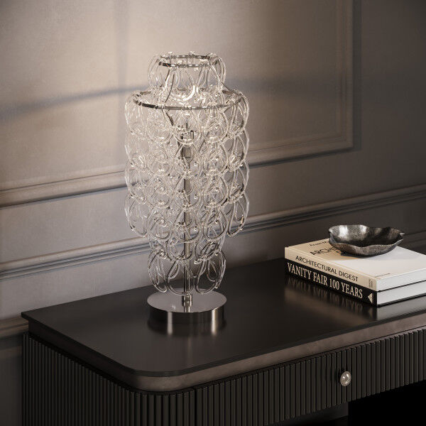 Настольный светильник с фигурным стеклом 1_380