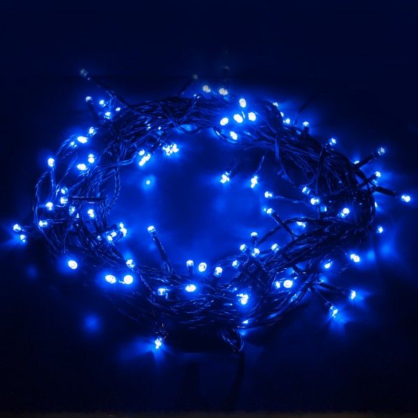 Новогодняя гирлянда нить голубой 5м IP20