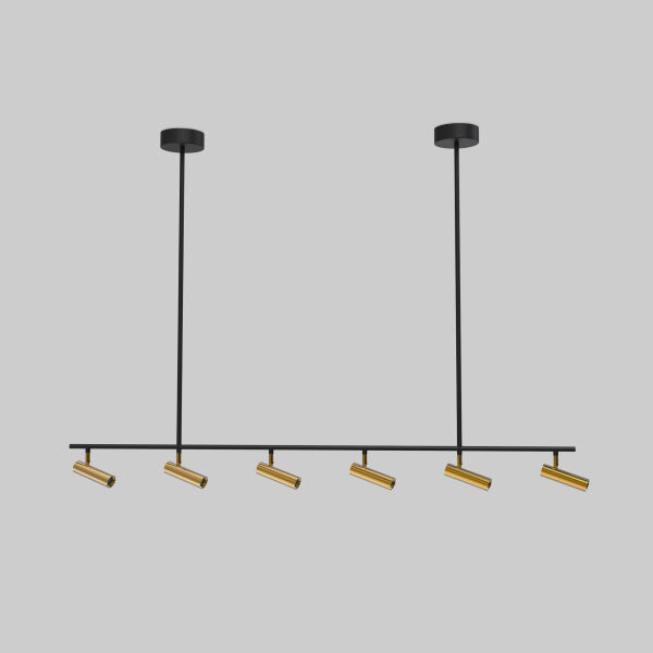 Потолочный светодиодный светильник с поворотным механизмом 20252/6 LED черный/латунь