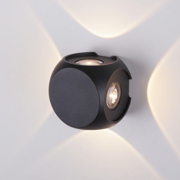 Пылевлагозащи<wbr>щенный светодиодный светильник CUBE черный IP54 1504 TECHNO LED