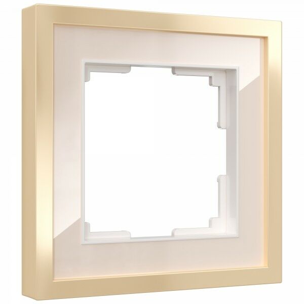 Рамка из металла на 1 пост Baguette айвори/латунь