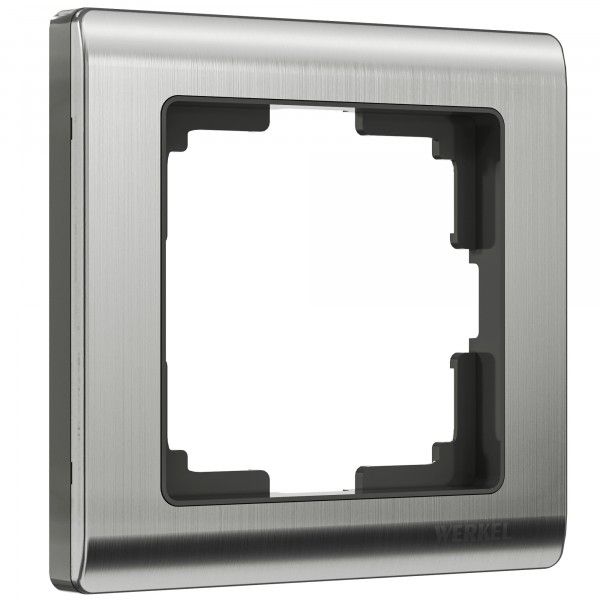 Рамка из металла на 1 пост Metallic глянцевый никель W0011602
