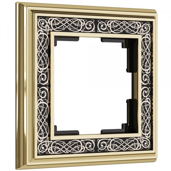 Рамка из металла на 1 пост Palacio Gracia золото/черный W0011430