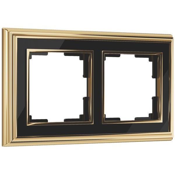 Рамка из металла на 2 поста Palacio золото/черный WL17-Frame-02