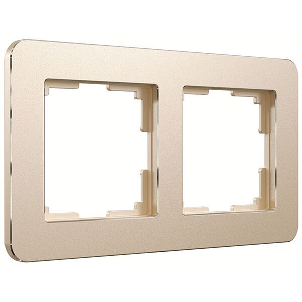 Рамка из металла на 2 поста Platinum шампань