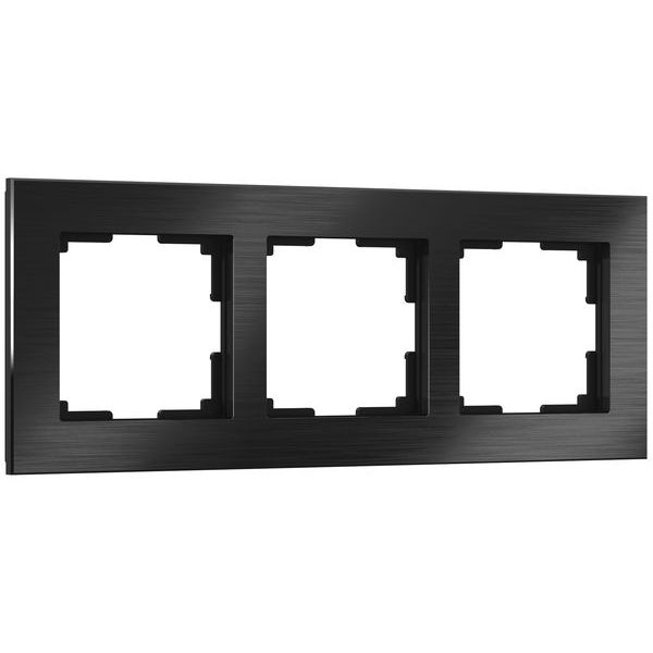 Рамка из металла на 3 поста Аluminium черный алюминий