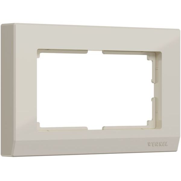 Рамка из пластика для двойной розетки Stark слоновая кость