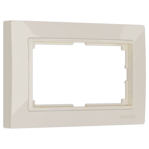 Рамка из поликарбоната для двойной розетки Snabb Basic слоновая кость