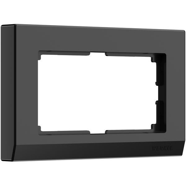 Рамка из поликарбоната для двойной розетки Stark черный
