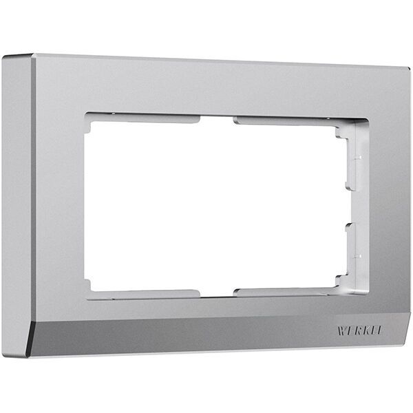 Рамка из поликарбоната для двойной розетки Stark серебряный матовый W0081865