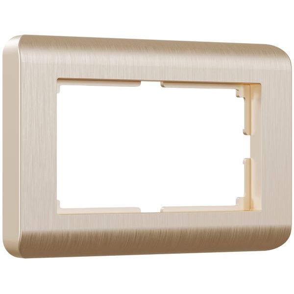 Рамка из поликарбоната для двойной розетки Stream шампань
