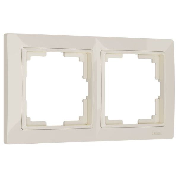 Рамка из поликарбоната на 2 поста Snabb Basic слоновая кость