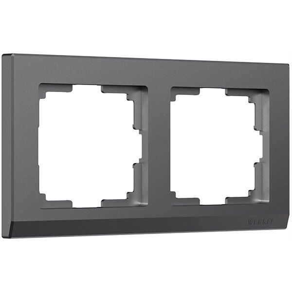 Рамка из поликарбоната на 2 поста Stark графит матовый W0021864