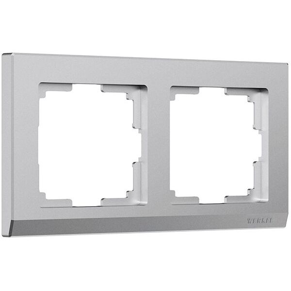 Рамка из поликарбоната на 2 поста Stark серебряный матовый W0021865