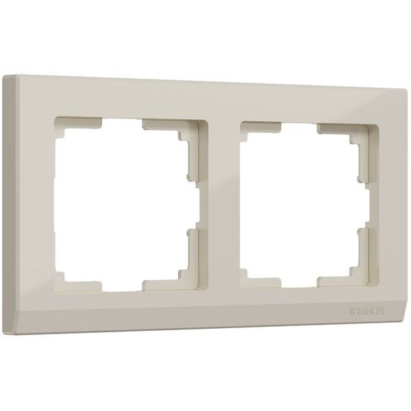 Рамка из поликарбоната на 2 поста Stark слоновая кость