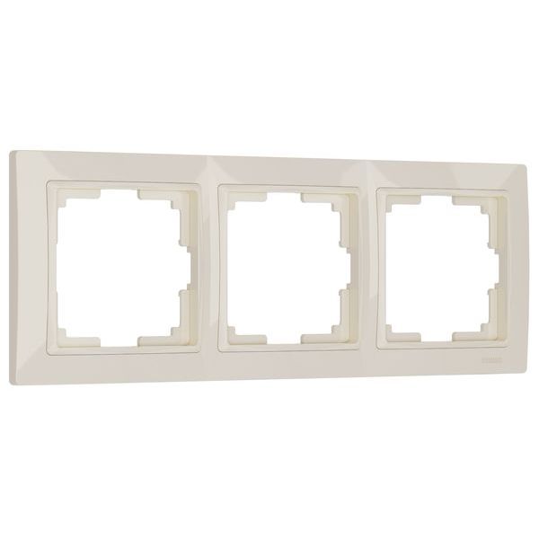 Рамка из поликарбоната на 3 поста Snabb Basic слоновая кость