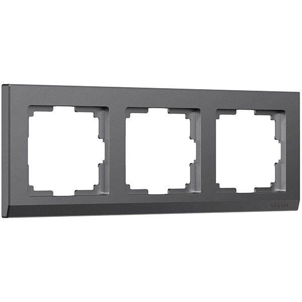 Рамка из поликарбоната на 3 поста Stark графит матовый W0031864