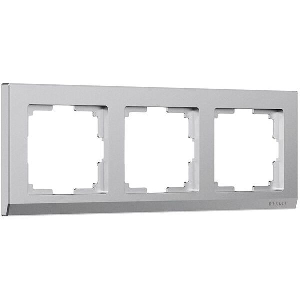Рамка из поликарбоната на 3 поста Stark серебряный матовый W0031865