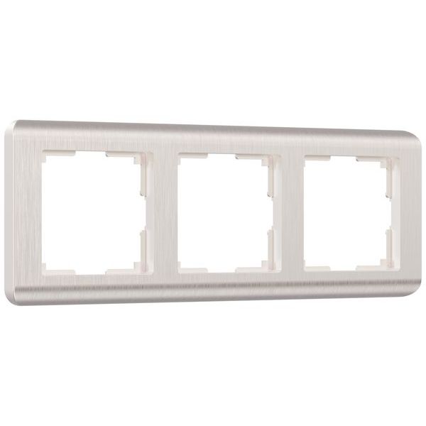 Рамка из поликарбоната на 3 поста Stream перламутровый