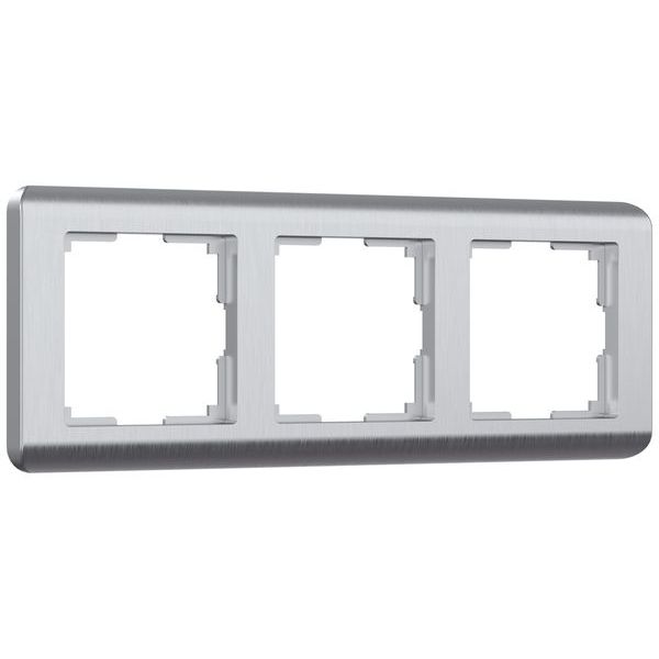 Рамка из поликарбоната на 3 поста Stream серебряный