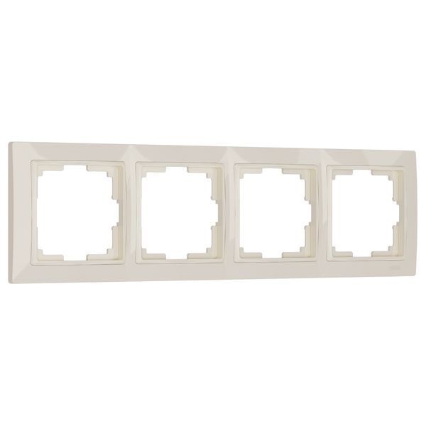 Рамка из поликарбоната на 4 поста Snabb Basic слоновая кость