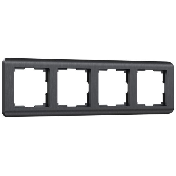 Рамка из поликарбоната на 4 поста Stream графит W0042104