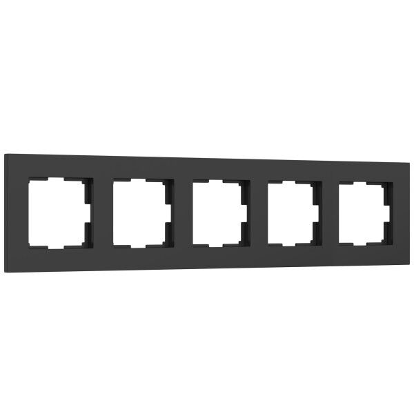 Рамка из поликарбоната на 5 постов Slab черный софт W0052908