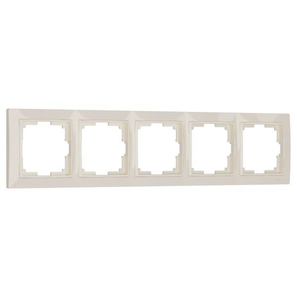Рамка из поликарбоната на 5 постов Snabb Basic слоновая кость