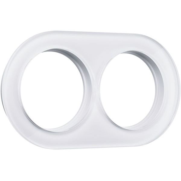 Рамка из стекла на 2 поста белый