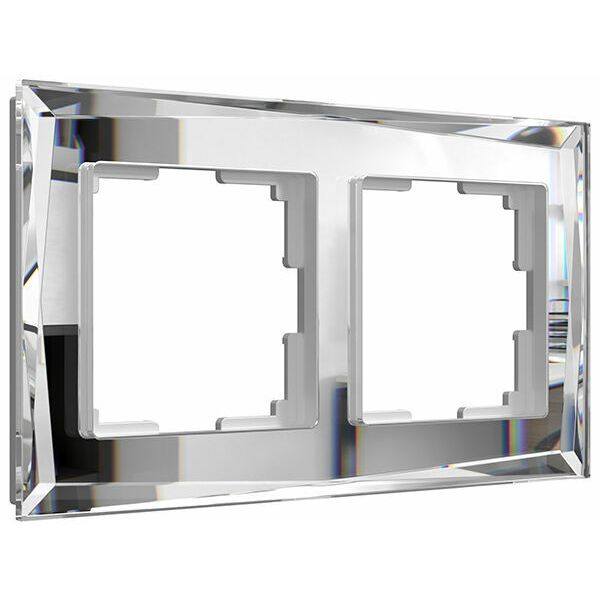 Рамка из стекла на 2 поста Diamant зеркальный