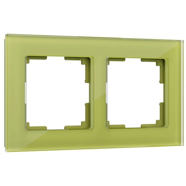Рамка из стекла на 2 поста Favorit фисташковый WL01-Frame-02. Превью 1