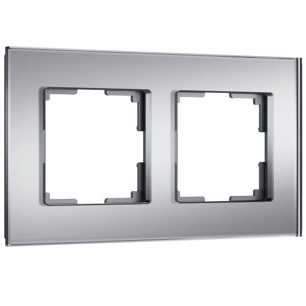 Рамка из стекла на 2 поста Senso серебряный soft-touch W0023106