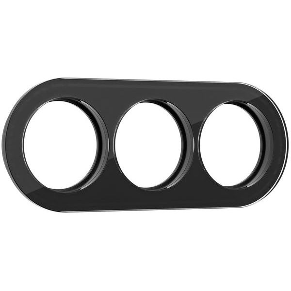 Рамка из стекла на 3 поста черный