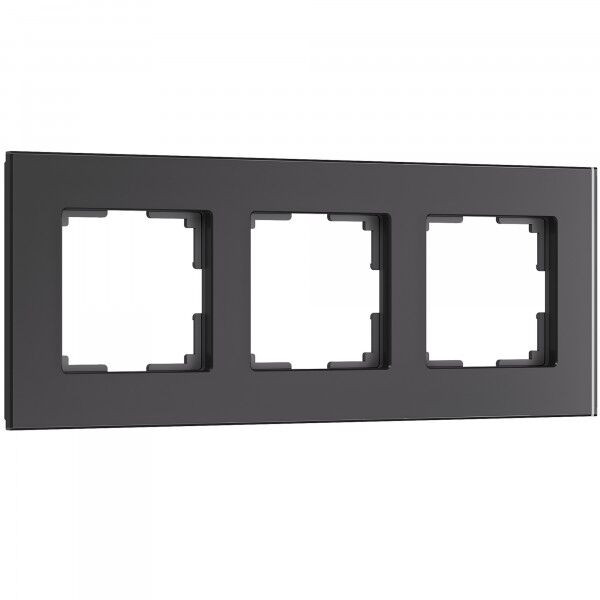 Рамка из стекла на 3 поста Senso черный soft-touch W0033108