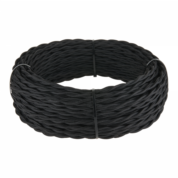 Ретро кабель витой 2х1,5 черный 20 м (под заказ) W6452208