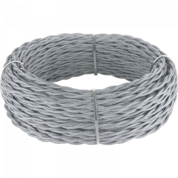 Ретро кабель витой 2х1,5 серый 20 м (под заказ) W6452215