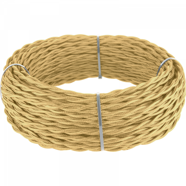 Ретро кабель витой 2х2,5 золотой песок 20 м (под заказ) W6452347