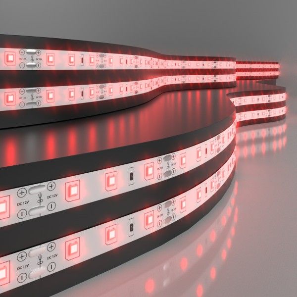 Светодиодная лента 12&nbsp;В 4,8&nbsp;Вт/м 60 Led/м 2835 IP20, красный, 5 м Лента светодиодная 12V 4,8W 60Led 2835 IP20 красный, 5м