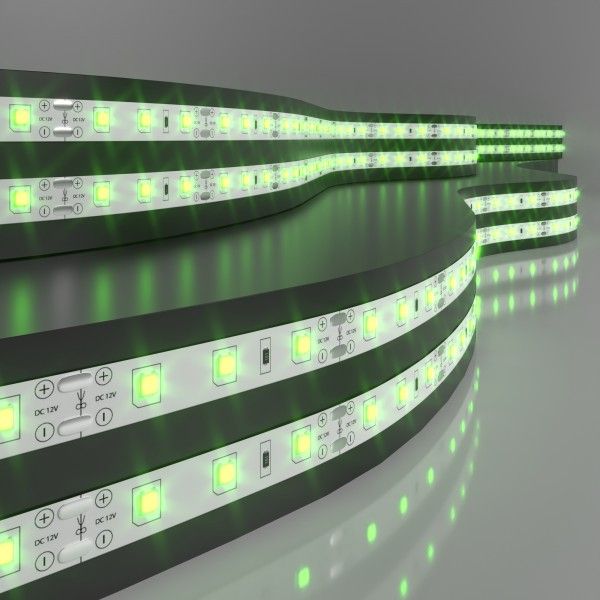 Светодиодная лента 12&nbsp;В 4,8&nbsp;Вт/м 60 Led/м 2835 IP20, зеленый, 5 м Лента светодиодная 12V 4,8W 60Led 2835 IP20 зеленый, 5м