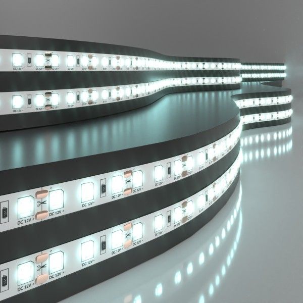 Светодиодная лента 12&nbsp;В 9.6&nbsp;Вт/м 120 Led/м 2835 IP20, холодный белый 6500К, 5 м Лента светодиодная 12V 9,6W 120Led 2835 IP20 холодный белый, 5м