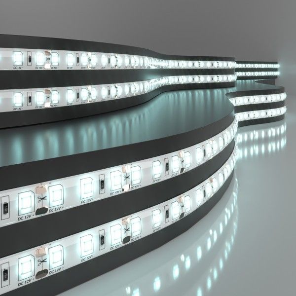 Светодиодная лента 12&nbsp;В 9,6&nbsp;Вт/м 120 Led/м 2835 IP65, холодный белый 6500K, 5 м Лента светодиодная 12V 9,6W 120Led 2835 IP65 холодный белый, 5м